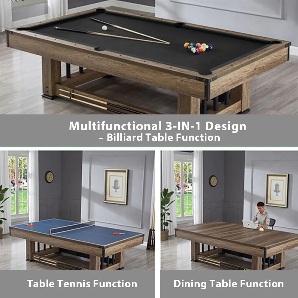 CUETIQ TE 3-IN-1 7FT Black&Blue MDF Billiard Table Free Accessories - Image 5