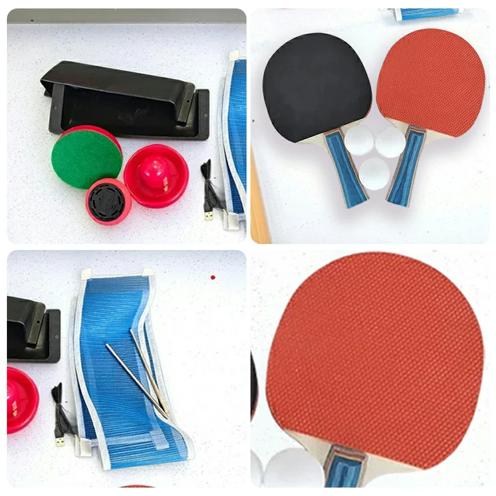 AIRMAX 7/8FT Air Hockey Table Table Tennis Accessory Set - Ping Pong Paddles, Balls & Net, Easy Setup, Dual-Game Conversion Kit - Image 3