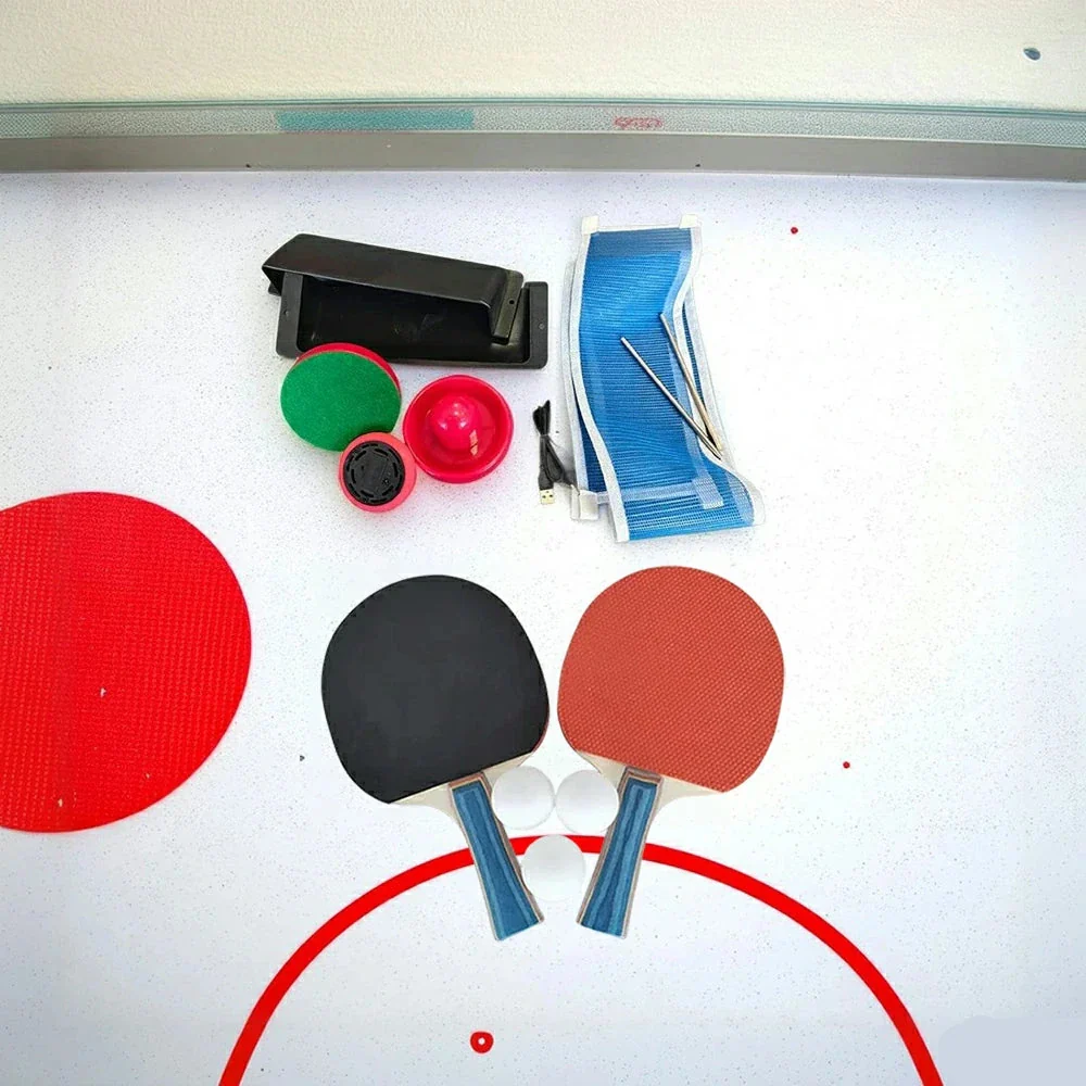 AIRMAX 7/8FT Air Hockey Table Table Tennis Accessory Set - Ping Pong Paddles, Balls & Net, Easy Setup, Dual-Game Conversion Kit - Image 4