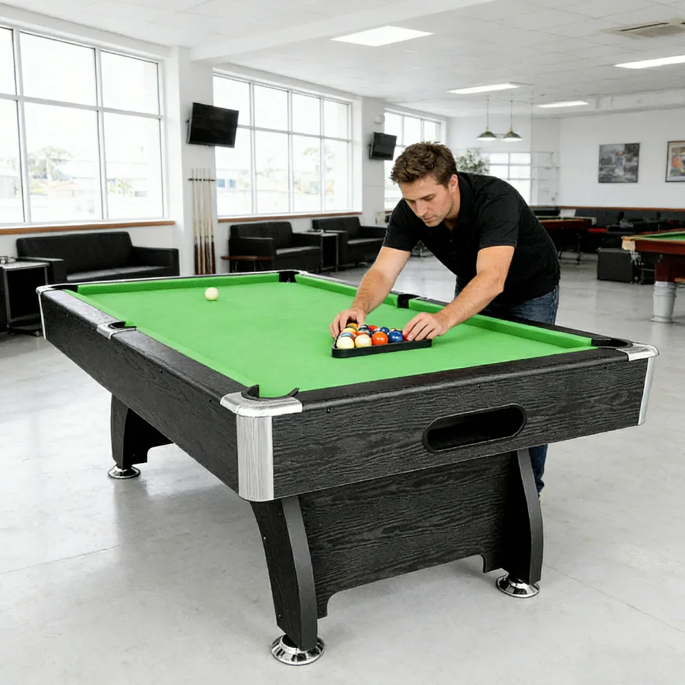 CUETIQ 7FT MDF Pool Snooker Billiard Table with Accessories Pack - Black Frame - Image 11