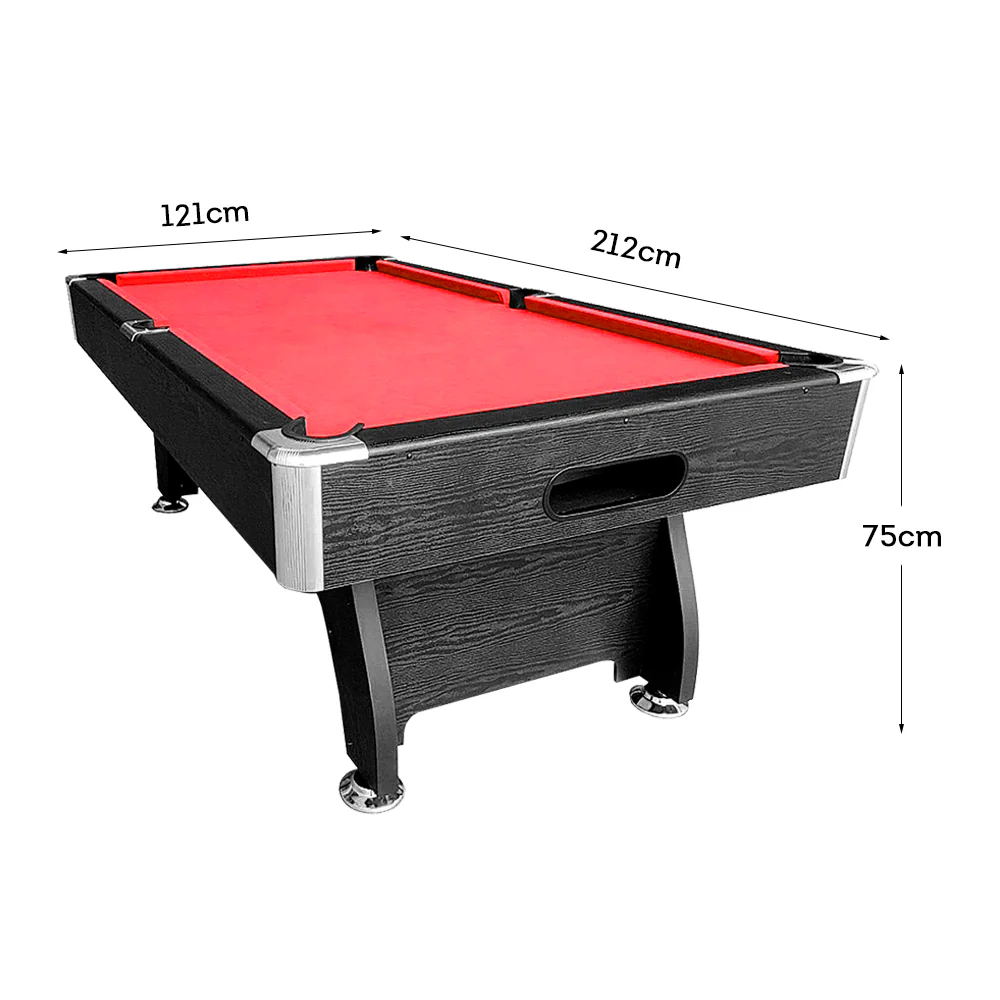 CUETIQ 7FT MDF Pool Snooker Billiard Table with Accessories Pack - Black Frame - Image 28