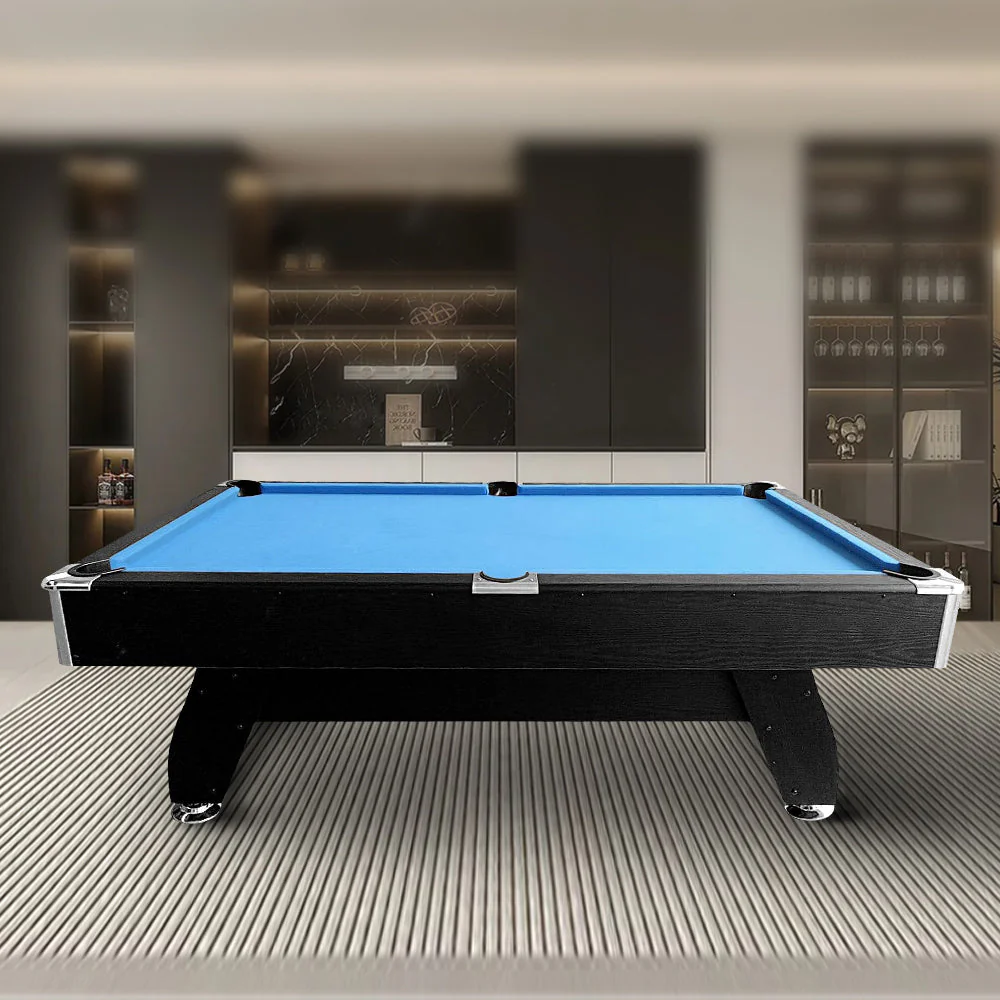 CUETIQ 7FT MDF Pool Snooker Billiard Table with Accessories Pack - Black Frame - Image 3