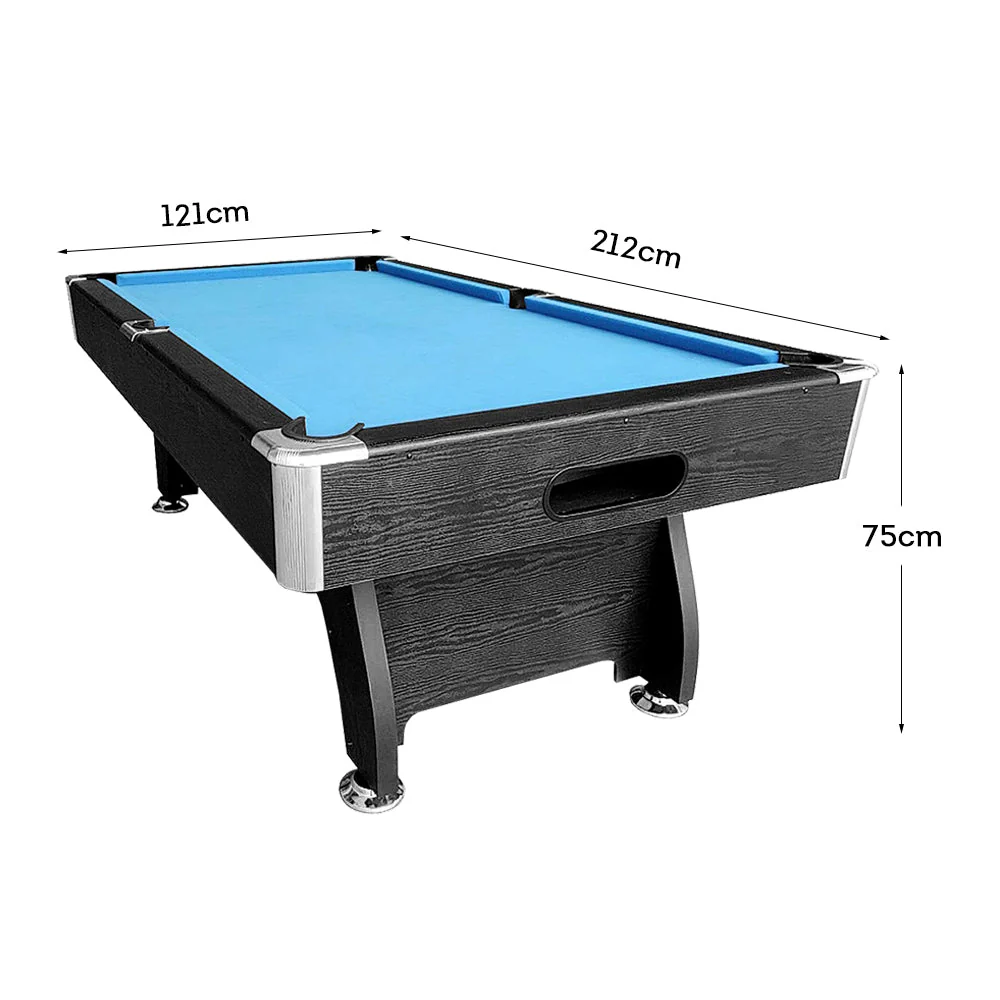 CUETIQ 7FT MDF Pool Snooker Billiard Table with Accessories Pack - Black Frame - Image 8