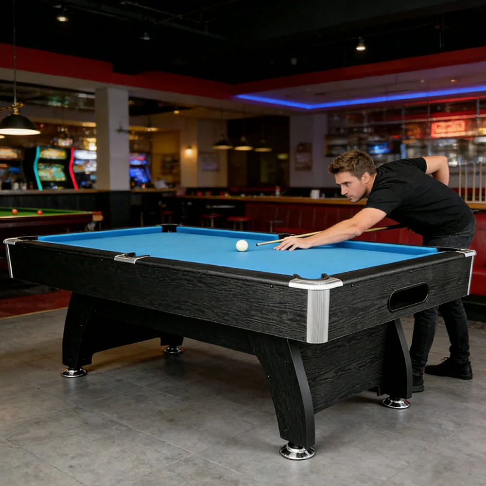 CUETIQ 8FT MDF Black Frame Pool Snooker Billiard Table with Accessories Pack - Image 12