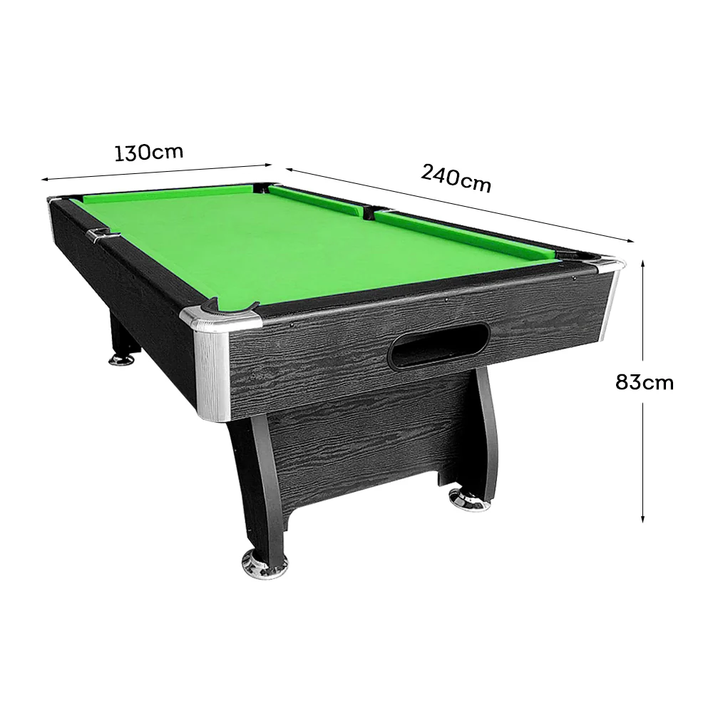 CUETIQ 8FT MDF Black Frame Pool Snooker Billiard Table with Accessories Pack - Image 8