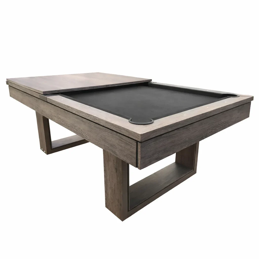 CUETIQ 8FT 3-IN-1 Simple Modern Pool Table/Billiards Table/Pingpong Table/Dining Table with Free Accessories - Oak Finish - Image 9