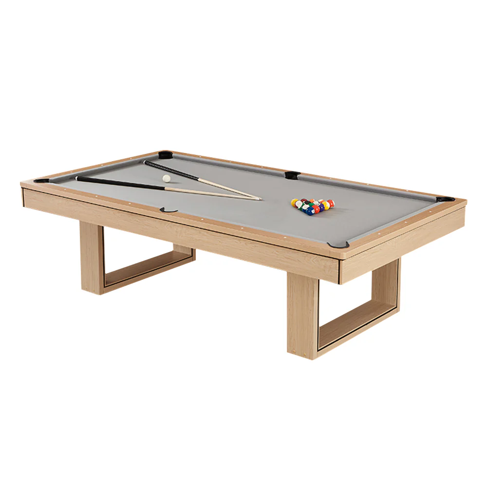 CUETIQ 8FT 3-IN-1 Simple Modern Pool Table/Billiards Table/Pingpong Table/Dining Table with Free Accessories - Oak Finish - Image 17