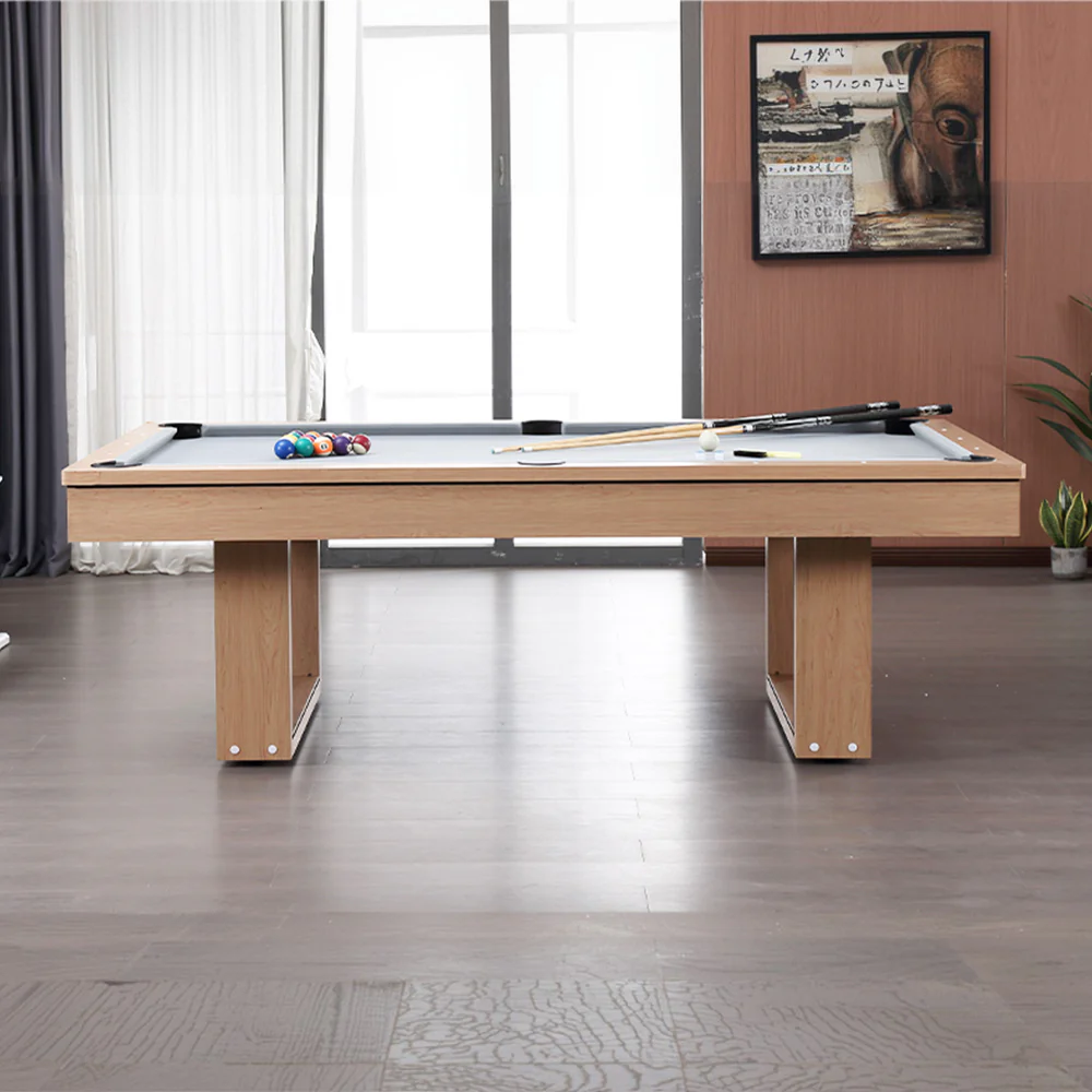 CUETIQ 8FT 3-IN-1 Simple Modern Pool Table/Billiards Table/Pingpong Table/Dining Table with Free Accessories - Oak Finish - Image 22