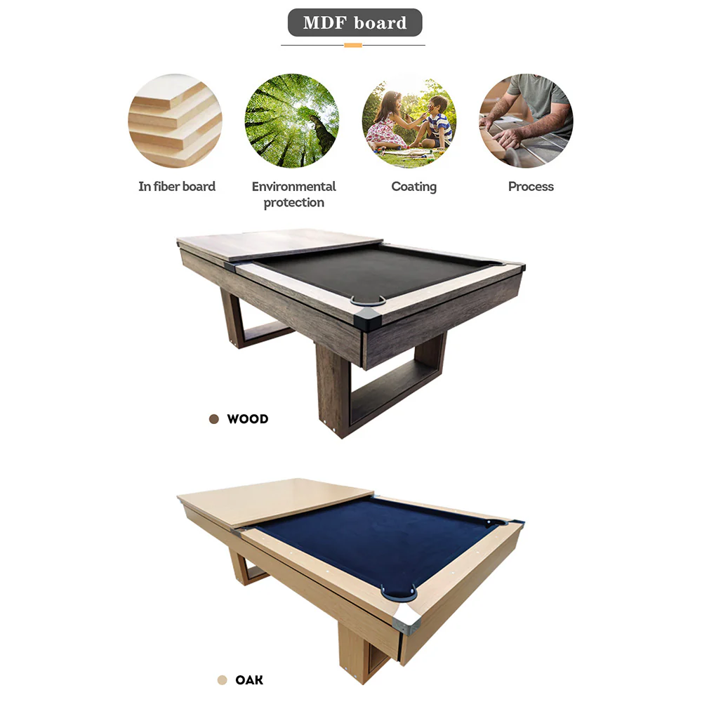 CUETIQ 7FT 3-IN-1 Simple Modern Pool Table/ Billards Table/ Pingpong Table/ Dining Table With Free Accessories - Image 5