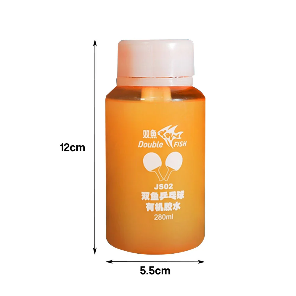 DOUBLE FISH JS02 280ml Table Tennis Organic Glue - Strong Adhesion, Quick-Dry, Boost Sponge Effect, Built-In Brush - Orange - Image 5
