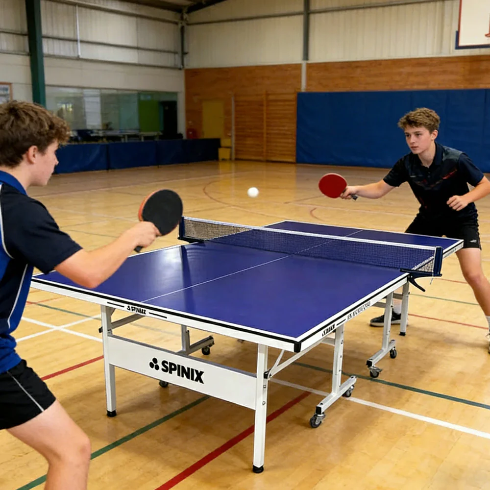 SPINIX 16mm Indoor Blue Foldable Solo Play Table Tennis Pingpong Table-Bats Balls Net - Image 10