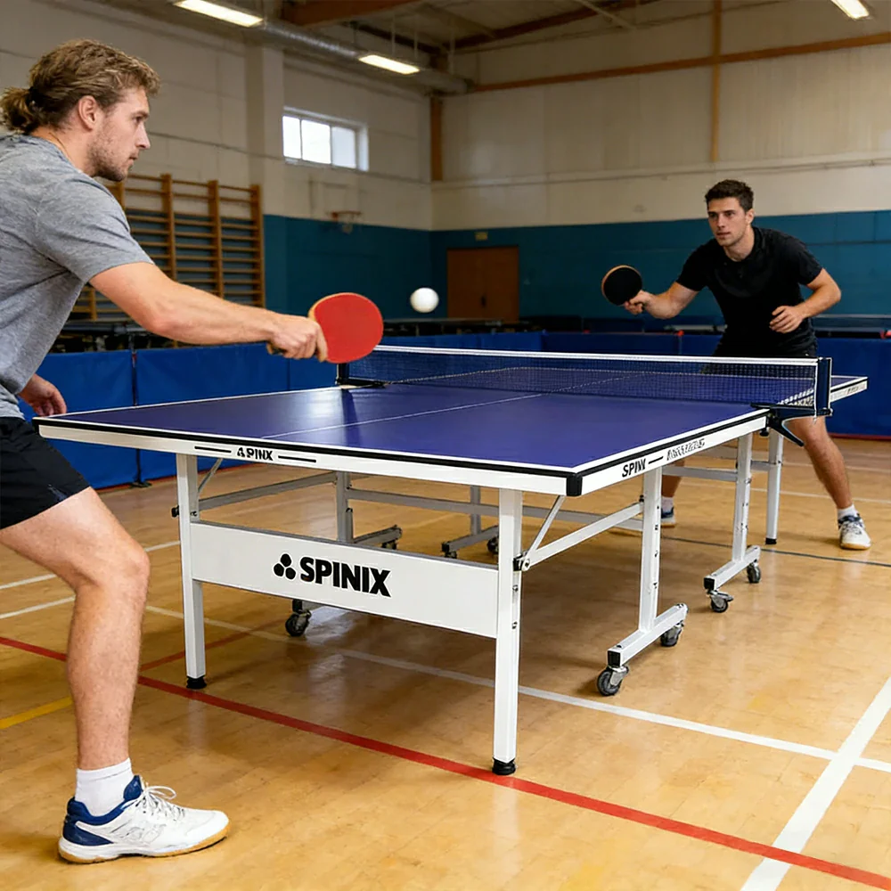 SPINIX 19mm Indoor Blue&Black Top Foldable Solo Play Table Tennis Pingpong Table-Bats Balls Net - Image 12