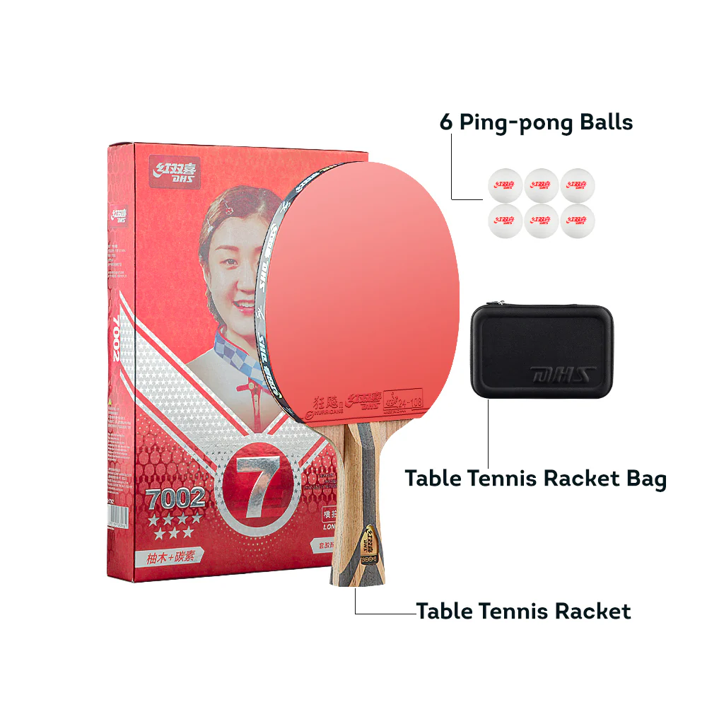 DHS 7-Star Ping Pong Racket Paddle/ Table Tennis Racket with Balls 7002/7006 - Image 4