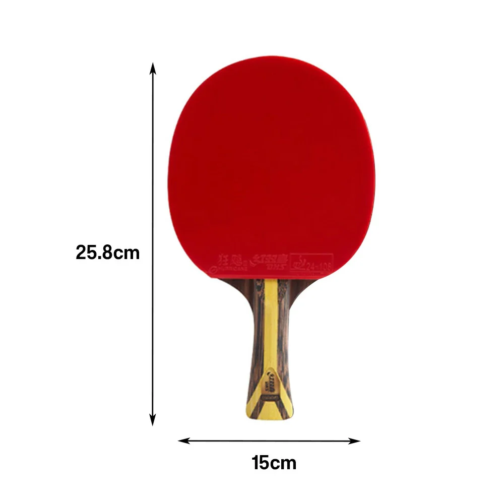 DHS 9-Star Shakehand Table Tennis Paddle Set - Carbon Power, Strong Spin & Speed, Includes 6 Balls & Case - Red - Image 5