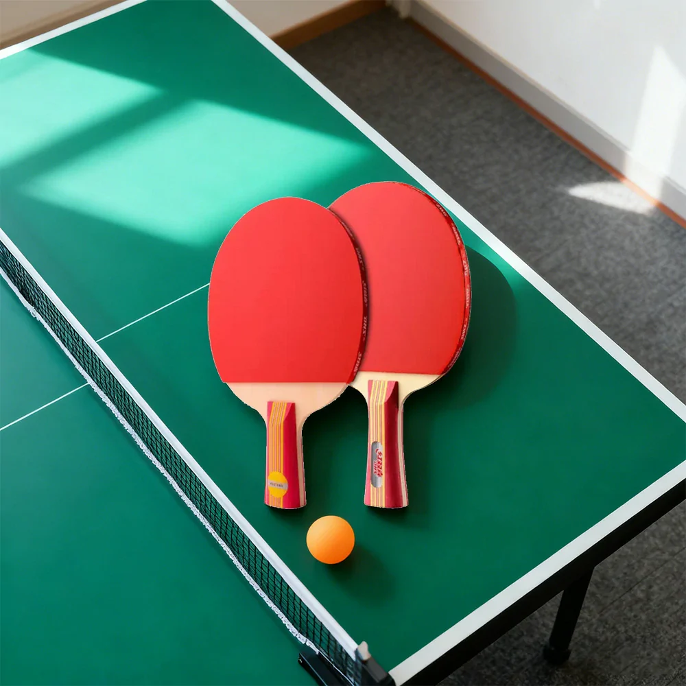 DHS Type II Kids Table Tennis Set - 2 Shakehand Paddles + 6 Balls & Case, Easy Control for Recreation & Training - Red - Image 2