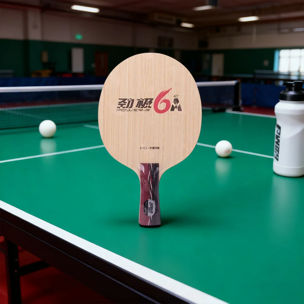 DHS 6A Penhold Table Tennis Paddle Set - 5+2A Fiber Blade with Hurricane 3 & TinArc 5, Hard Feel & High Elasticity - Includes Case & Balls - Red - Image 2