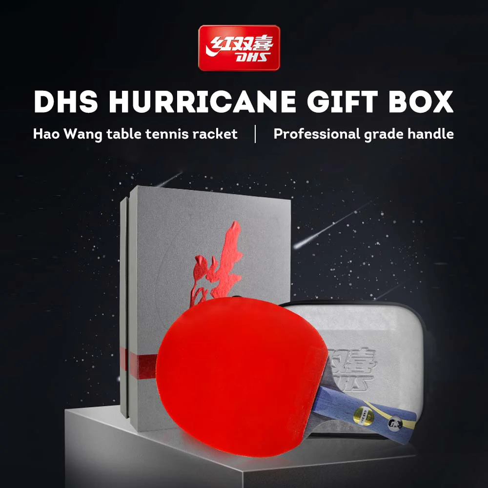DHS Ping Pong Paddle Gift Box/ HURRICANE Table Tennis Racket Gift Box-Hao Wang - Image 9