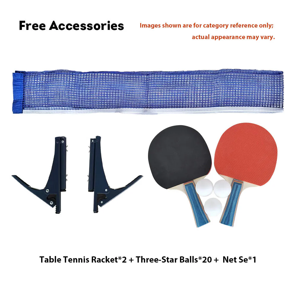 DHS T1223 Premium 22mm Indoor Blue&Black Table Tennis Pingpong Table - Bats Balls Net - Image 12