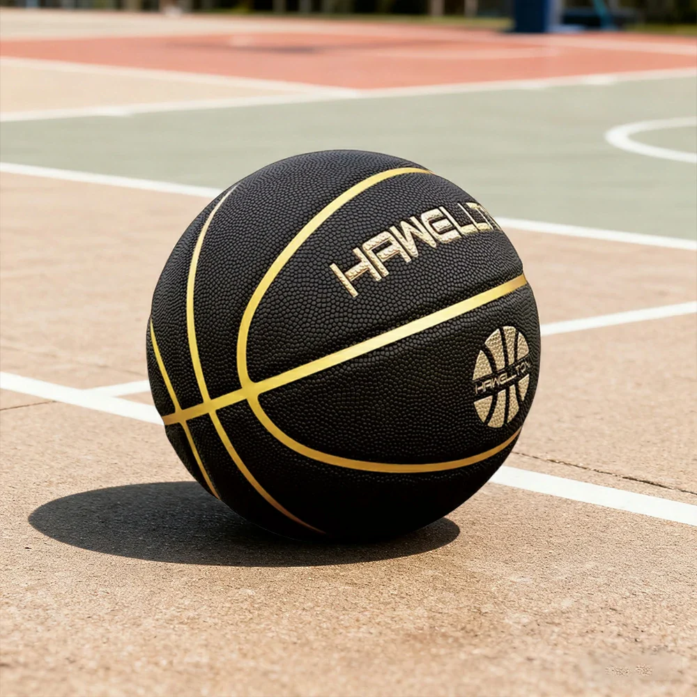 DUNK MASTER Basketball 5/6/7# – Soft Rebound, Durable Rubber Bladder – Ultra-Fiber Leather, High Grip, Moisture-Wicking - Black - Image 2
