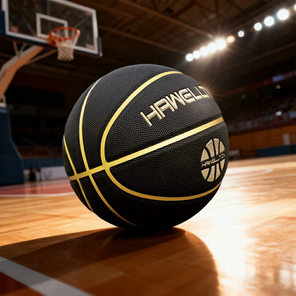 DUNK MASTER Basketball 5/6/7# – Soft Rebound, Durable Rubber Bladder – Ultra-Fiber Leather, High Grip, Moisture-Wicking - Black - Image 4