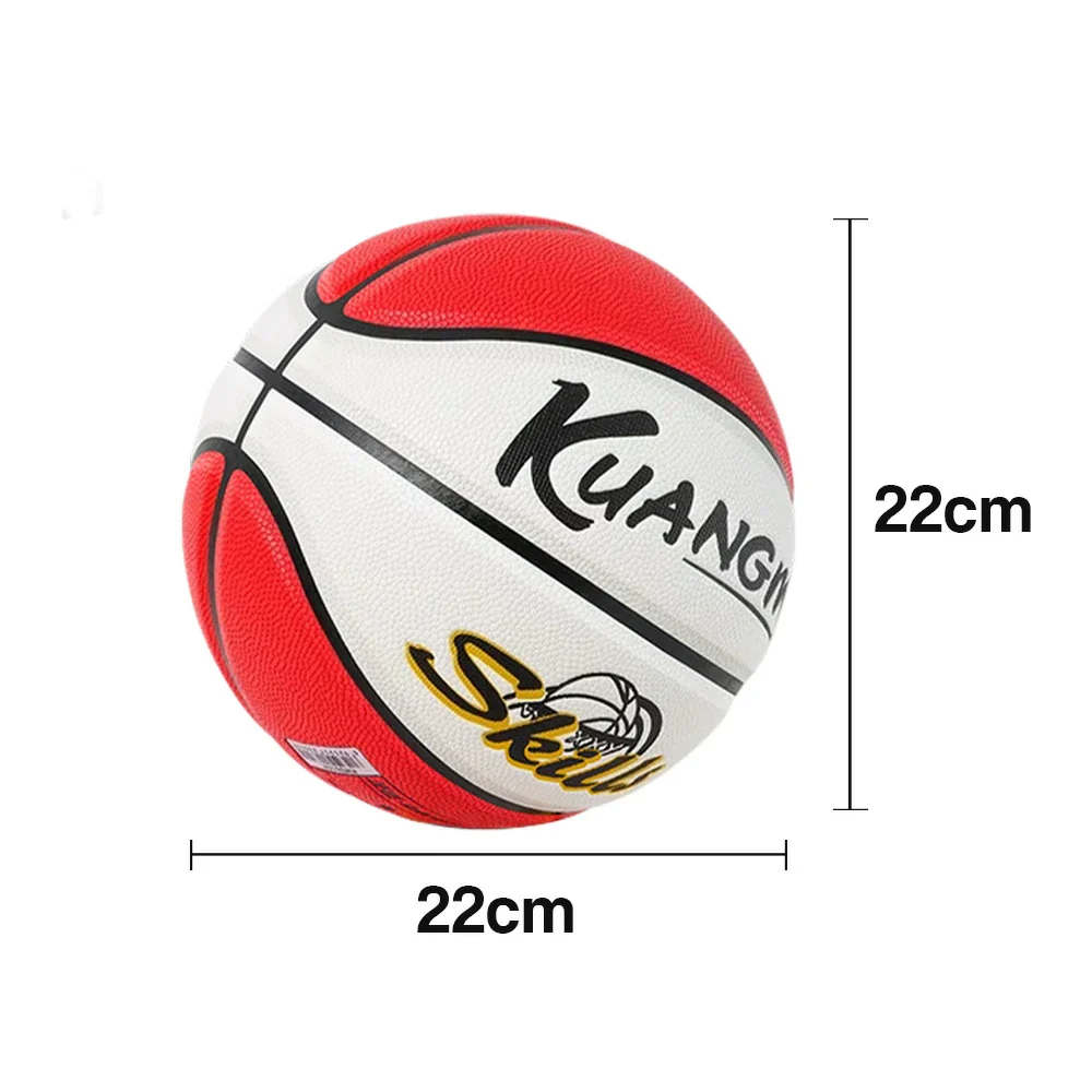 DUNK MASTER Basketball 5# Quick Rebound, Durable Nylon Bladder – Deep Channel Grip, Anti-Slip Texture, For Kids Aged 3-12 - Red&White - Image 5