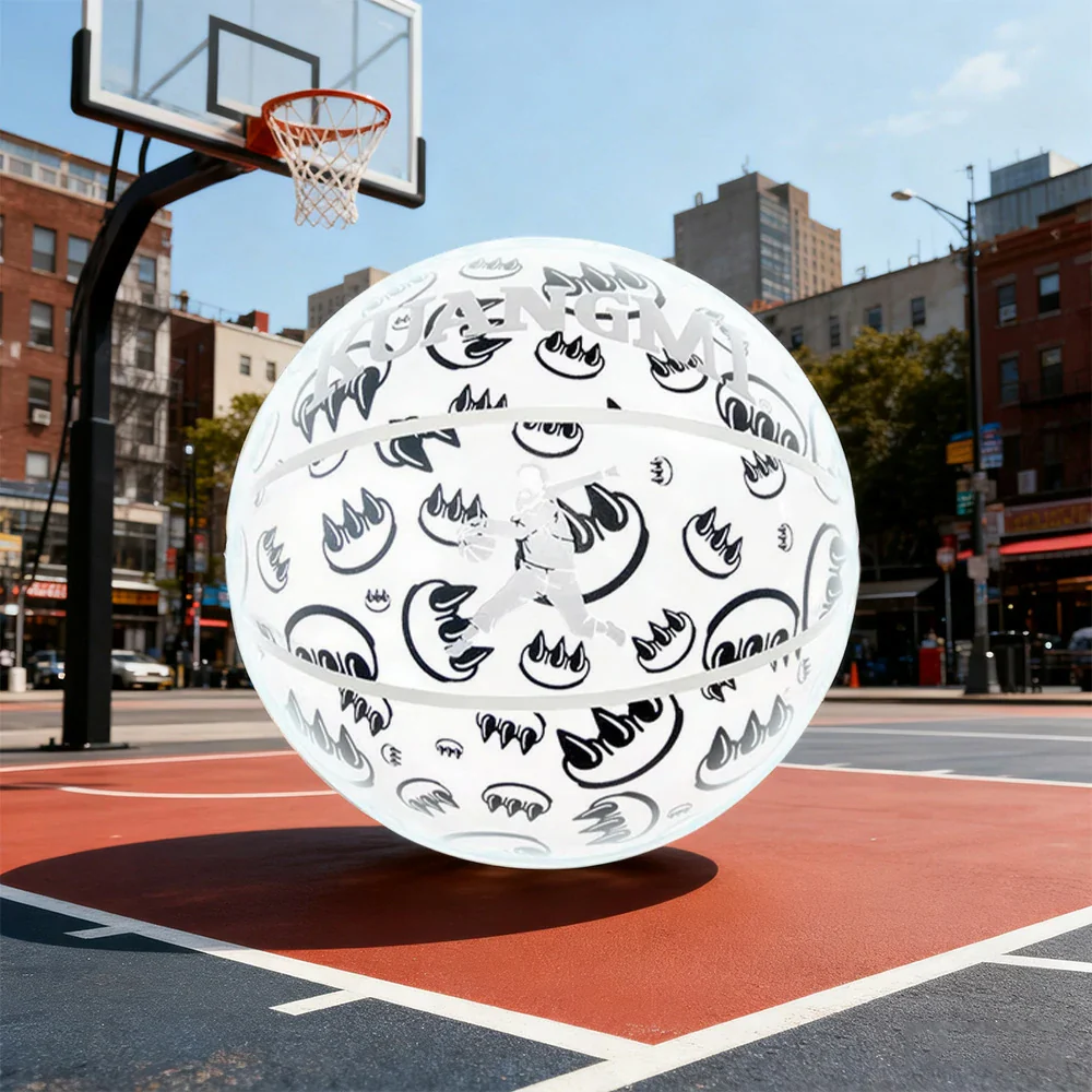 DUNK MASTER Basketball 7# – Quick Rebound, Durable Butyl Bladder – Deep Channel Grip, Graffiti Reflective Cover - Image 2
