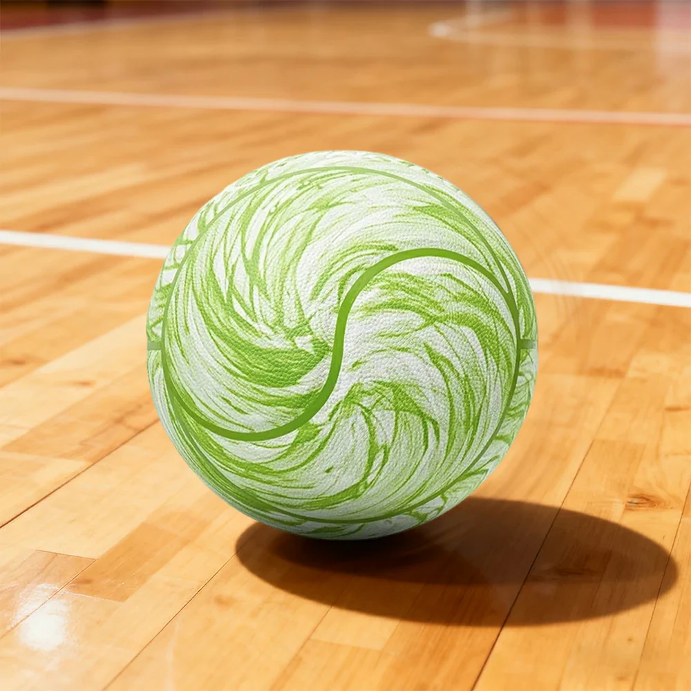 DUNK MASTER Basketball 7# – Soft Rebound, Durable PU Leather – Deep Channel Grip, Non-Slip, High Air Retention - Green - Image 4