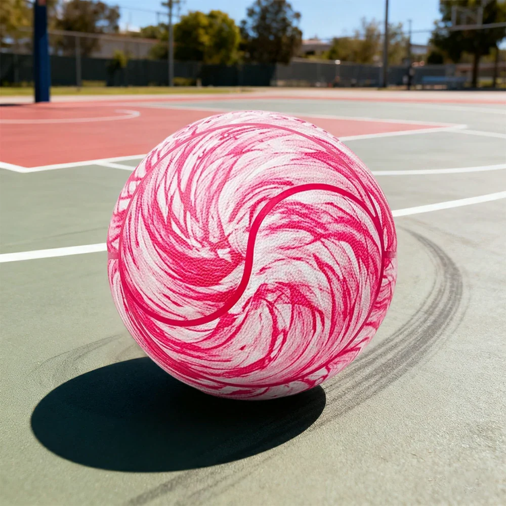 DUNK MASTER Basketball 7# – Soft Rebound, Durable PU Leather – Deep Channel Grip, Non-Slip, High Air Retention - Pink - Image 2