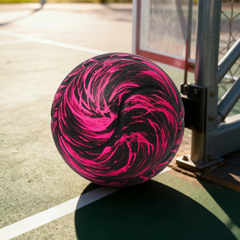 DUNK MASTER Basketball 7# – Soft Rebound, Durable PU Leather – Deep Channel Grip, Non-Slip, High Air Retention - Red - Image 4
