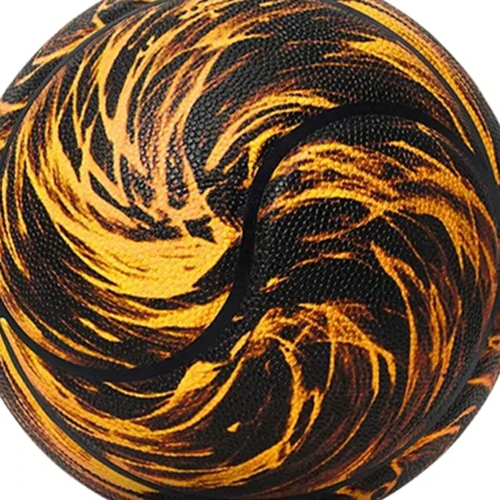 DUNK MASTER Basketball 7# – Soft Rebound, Durable PU Leather – Deep Channel Grip, Non-Slip, High Air Retention - Gold - Image 3