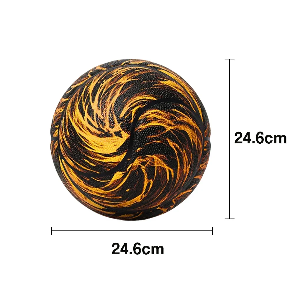 DUNK MASTER Basketball 7# – Soft Rebound, Durable PU Leather – Deep Channel Grip, Non-Slip, High Air Retention - Gold - Image 5