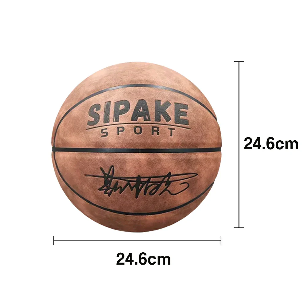 DUNK MASTER Basketball 7# – Soft Rebound, Durable Suede Leather – Wide Channel Grip, Moisture-Wicking, High-Quality Bladder - Brown - Image 5