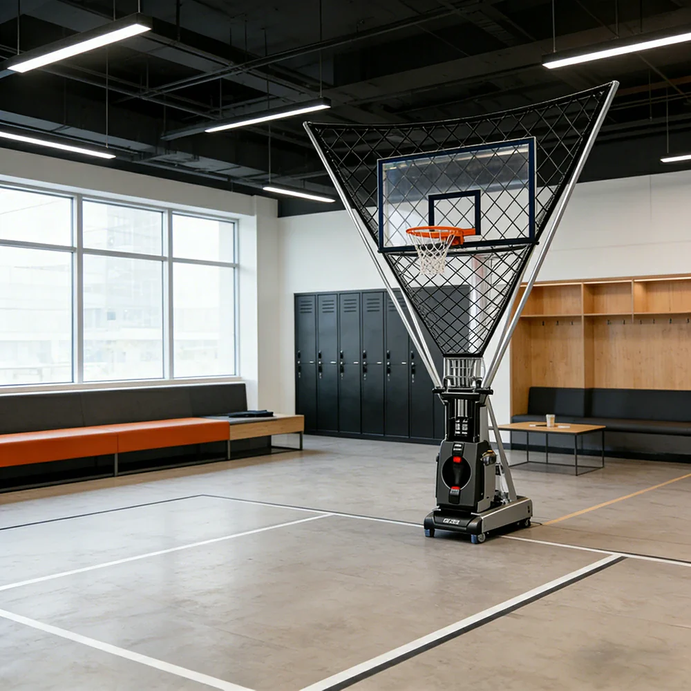 DUNK MASTER Smart Basketball Shooting Machine - Continuous Ball Return, Reinforced Steel Frame, Adjustable Speed & Frequency for Precision Training - Image 4