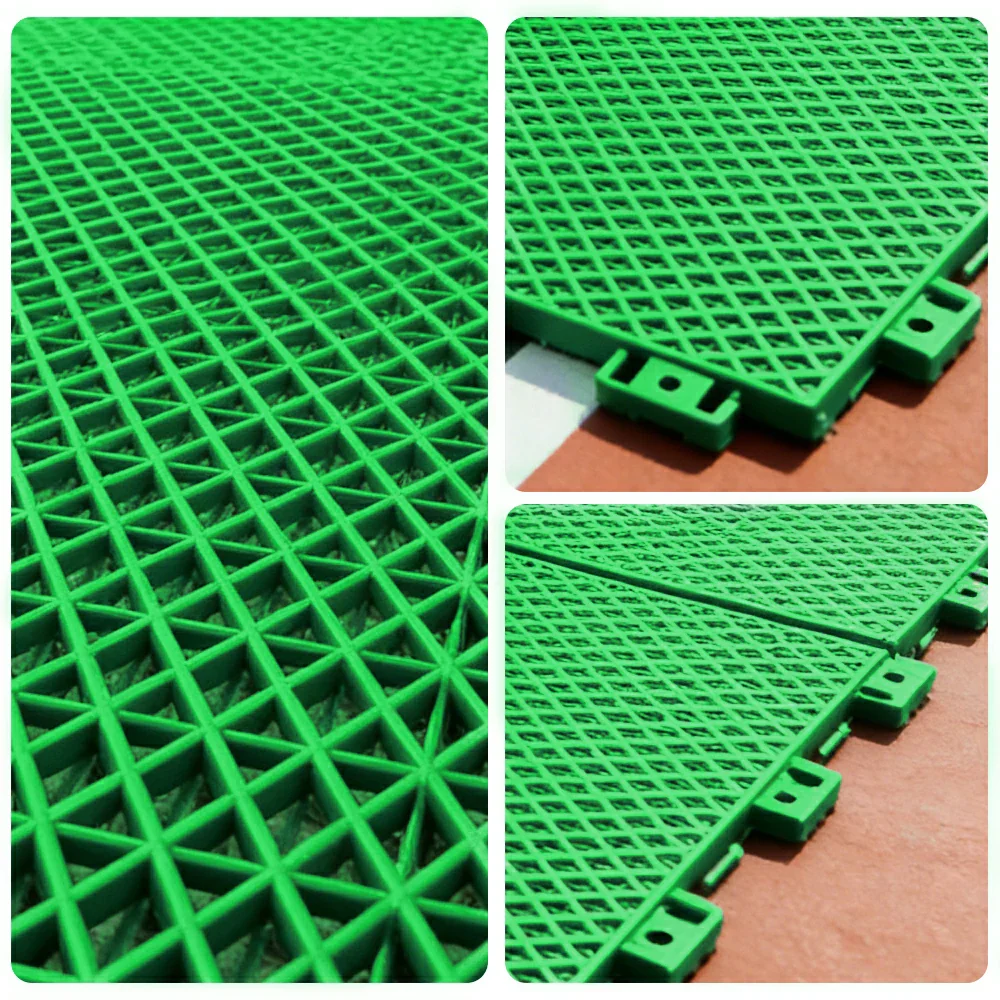 DUNK MASTER Interlocking Sports Floor Tiles - Double Layer Anti-Slip Basketball Court Flooring Modular Tiles 10/20/30 Square Meters - Apple Green - Image 3