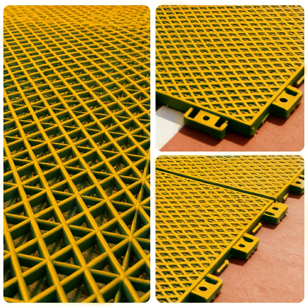 DUNK MASTER Interlocking Sports Floor Tiles - Double Layer Anti-Slip Basketball Court Flooring Modular Tiles 10/20/30 Square Meters - Yellow - Image 3