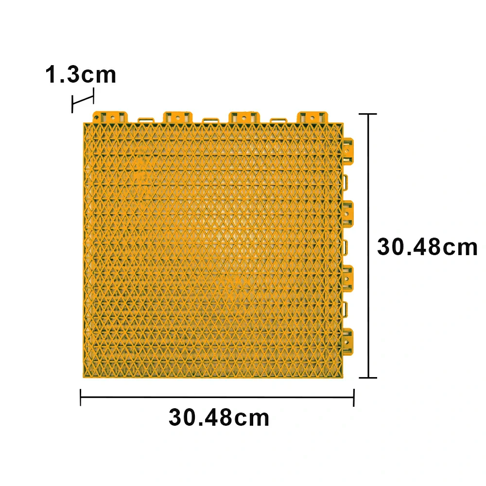 DUNK MASTER Interlocking Sports Floor Tiles - Double Layer Anti-Slip Basketball Court Flooring Modular Tiles 10/20/30 Square Meters - Yellow - Image 5