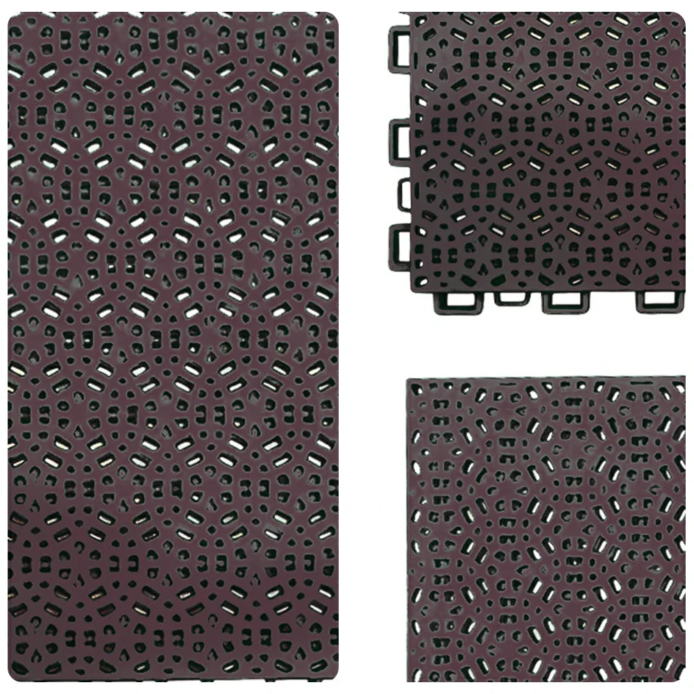 DUNK MASTER Interlocking Sports Floor Tiles - Anti-Slip Shock Absorbing Modular Court Flooring for Basketball Courts 10/20/30 Square Meters - Coffee - Image 3