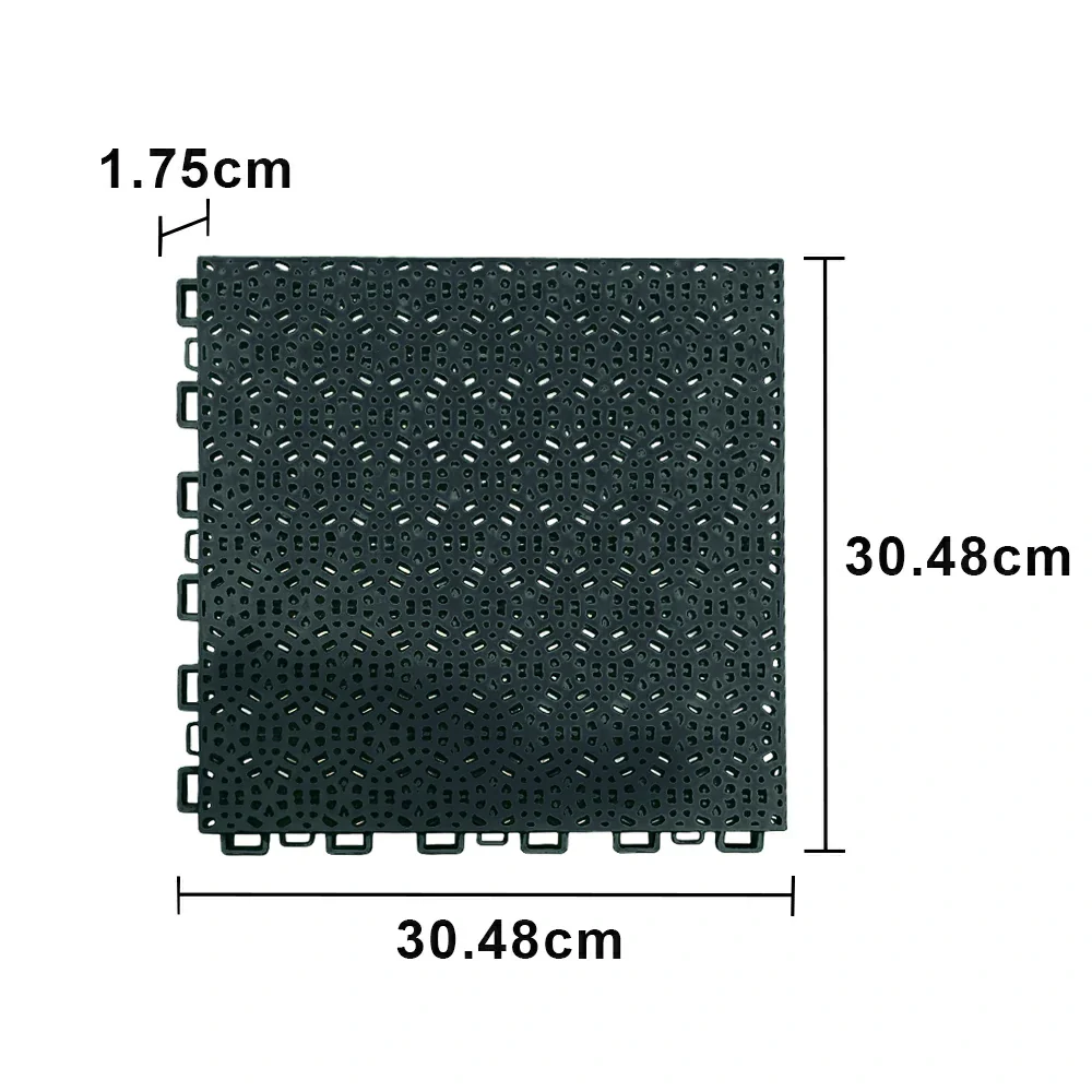 DUNK MASTER Interlocking Sports Floor Tiles - Anti-Slip Shock Absorbing Modular Court Flooring for Basketball Courts 10/20/30 Square Meters - Black - Image 5