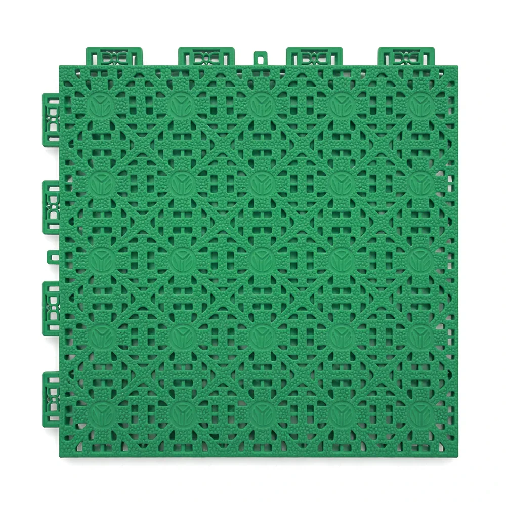 DUNK MASTER Interlocking Sports Floor Tiles - Anti-Slip Shock Absorbing Modular Court Flooring for Basketball Courts 10/20/30 Square Meters - Grass Green