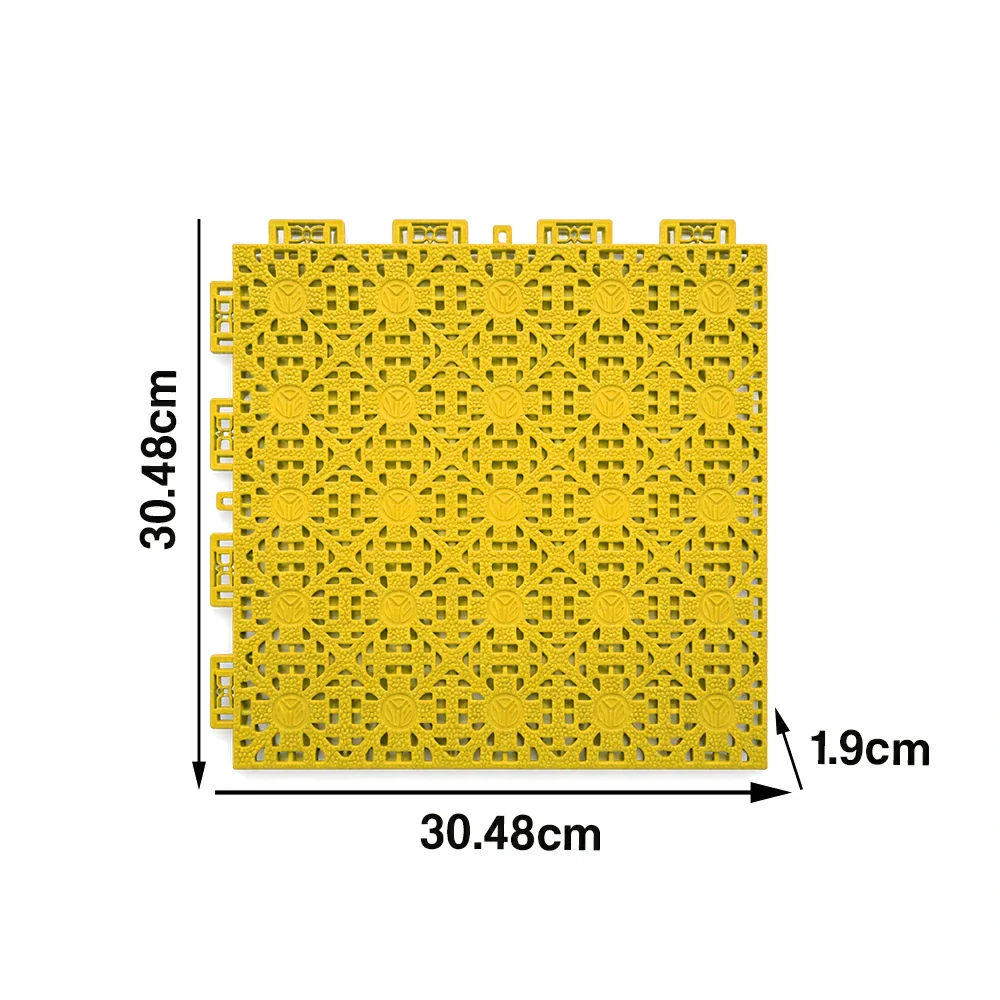 DUNK MASTER Interlocking Sports Floor Tiles - Anti-Slip Shock Absorbing Modular Court Flooring for Basketball Courts 10/20/30 Square Meters - Yellow - Image 5