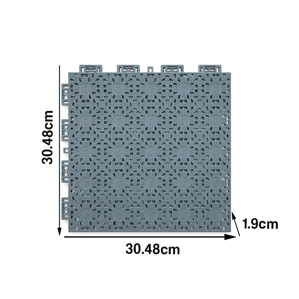 DUNK MASTER Interlocking Sports Floor Tiles - Anti-Slip Shock Absorbing Modular Court Flooring for Basketball Courts 10/20/30 Square Meters - Light Grey - Image 5