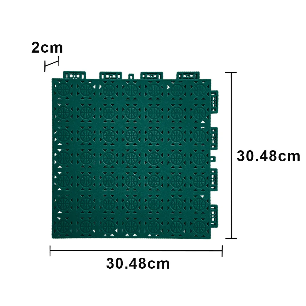 DUNK MASTER Interlocking Sports Floor Tiles - Anti-Slip Shock Absorbing Modular Court Flooring 10/20/30 Square Meters Basketball Court Outdoor Use - Dark Green - Image 5