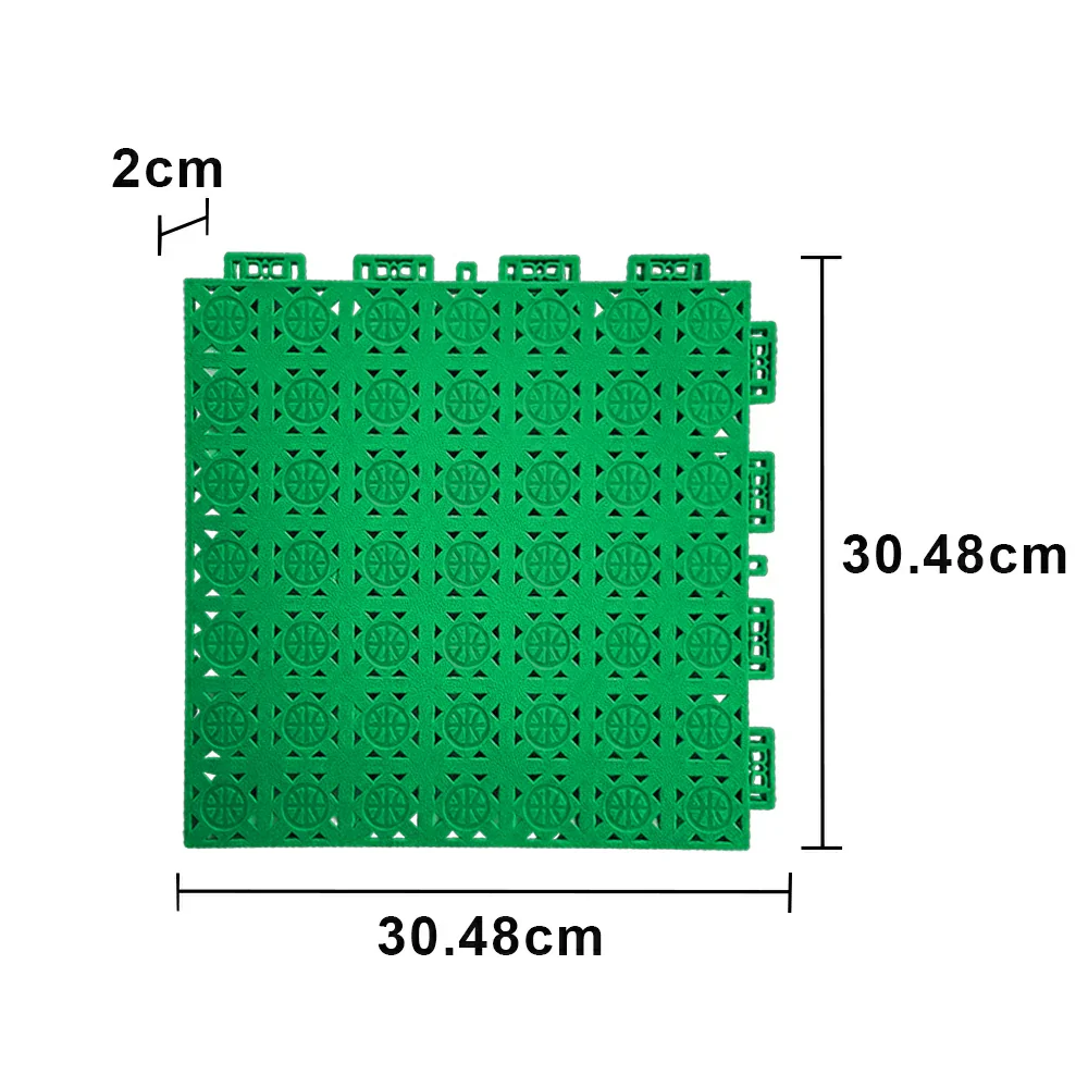DUNK MASTER Interlocking Sports Floor Tiles - Anti-Slip Shock Absorbing Modular Court Flooring 10/20/30  Square Meters Basketball Court Outdoor Use - Emerald Green - Image 5