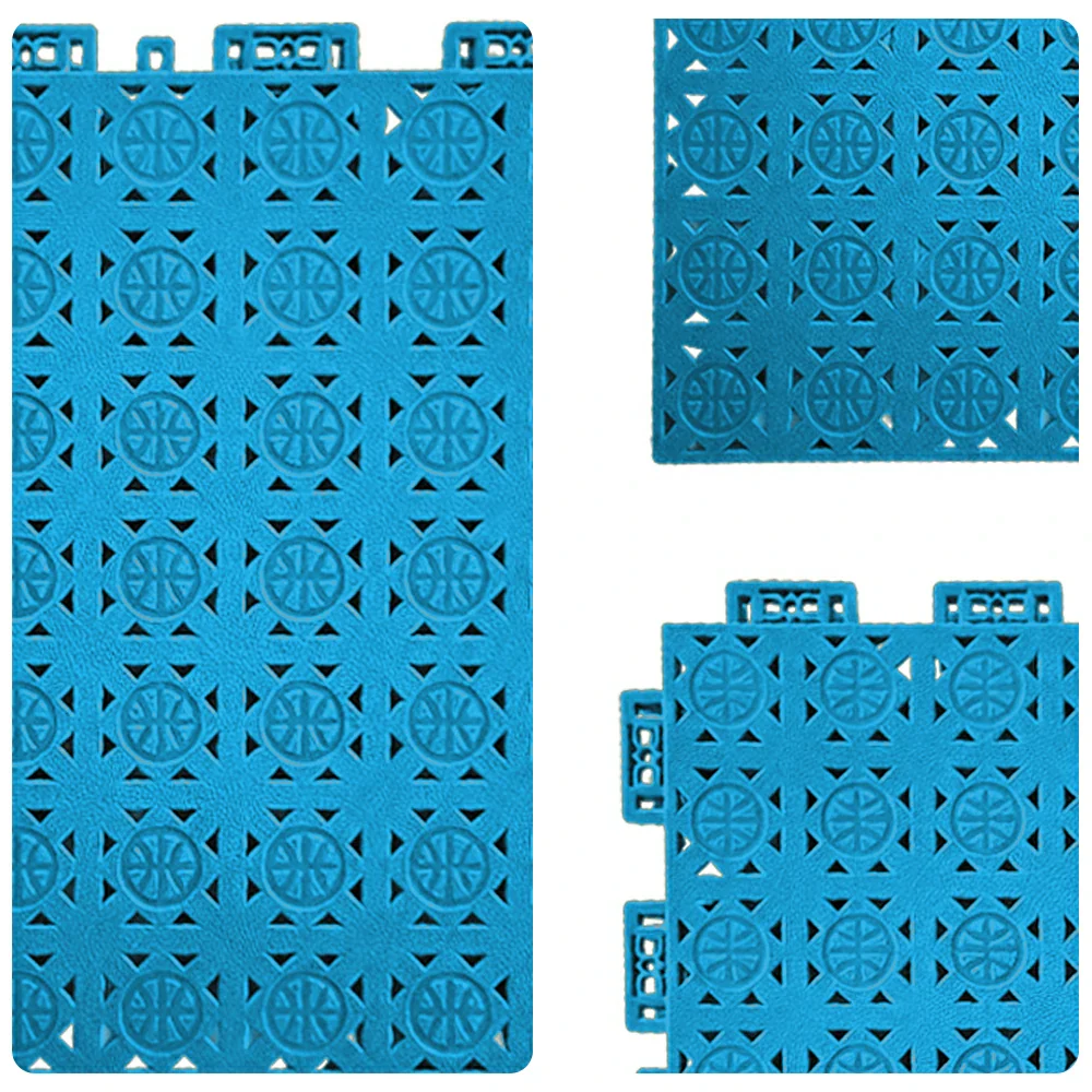 DUNK MASTER Interlocking Sports Floor Tiles - Anti-Slip Shock Absorbing Modular Court Flooring 10/20/30 Square Meters Basketball Court Outdoor Use - Blue - Image 3