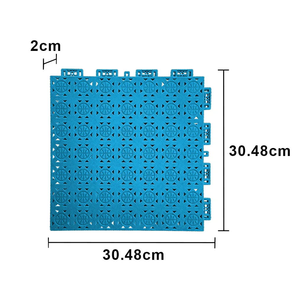 DUNK MASTER Interlocking Sports Floor Tiles - Anti-Slip Shock Absorbing Modular Court Flooring 10/20/30 Square Meters Basketball Court Outdoor Use - Blue - Image 5