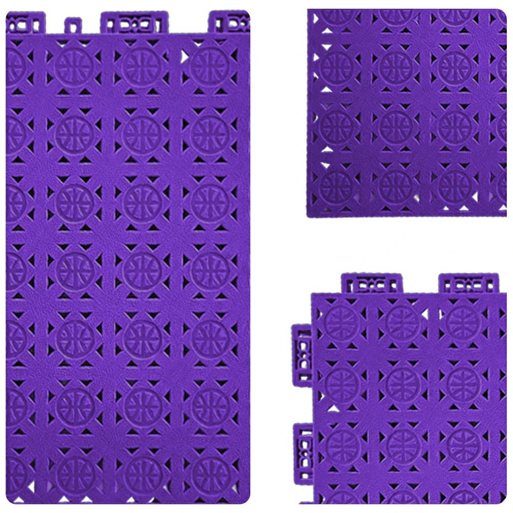 DUNK MASTER Interlocking Sports Floor Tiles - Anti-Slip Shock Absorbing Modular Court Flooring 10/20/30  Square Meters Basketball Court Outdoor Use - Purple - Image 3
