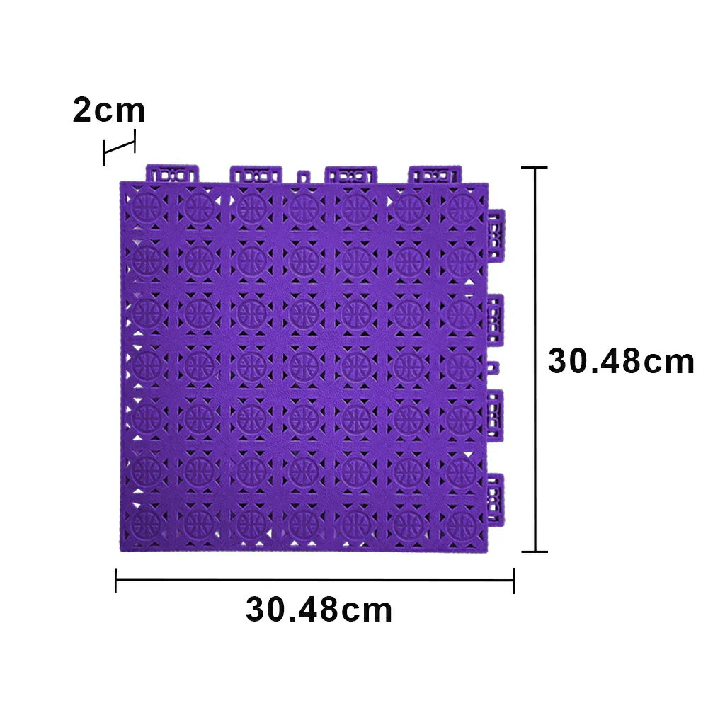 DUNK MASTER Interlocking Sports Floor Tiles - Anti-Slip Shock Absorbing Modular Court Flooring 10/20/30  Square Meters Basketball Court Outdoor Use - Purple - Image 5