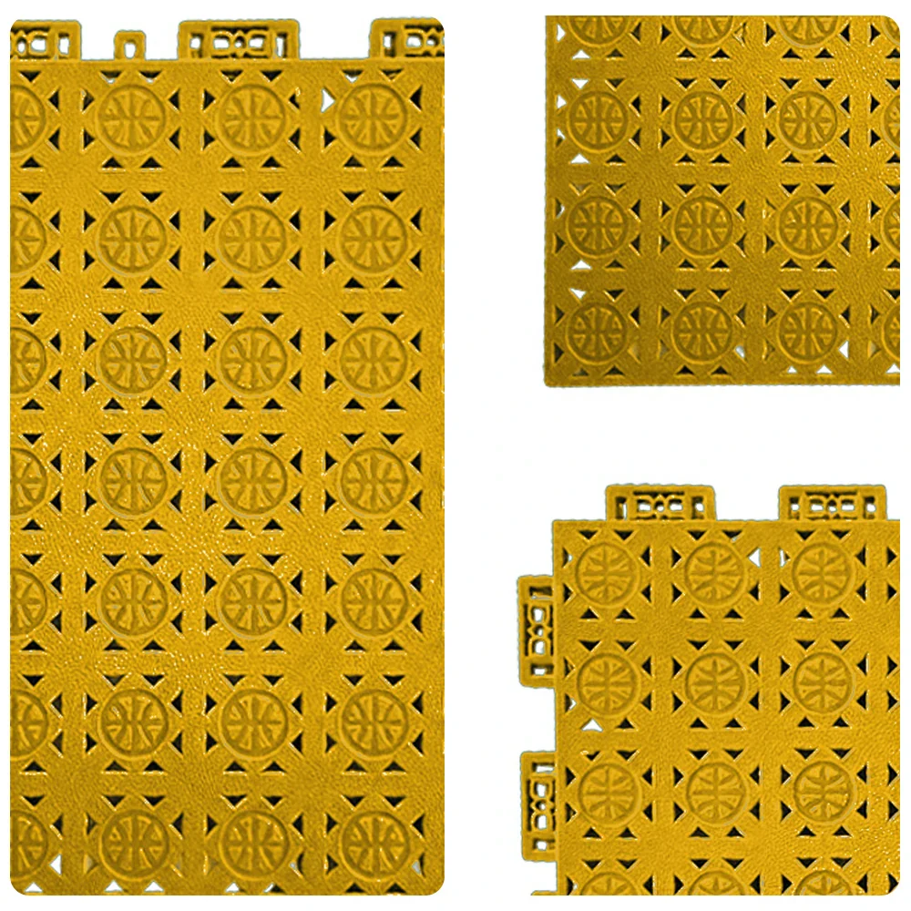 DUNK MASTER Interlocking Sports Floor Tiles - Anti-Slip Shock Absorbing Modular Court Flooring 10/20/30  Square Meters Basketball Court Outdoor Use - Yellow - Image 3