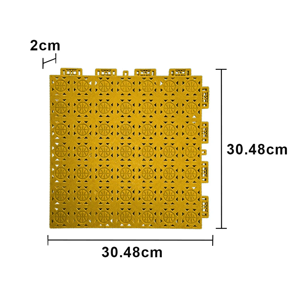 DUNK MASTER Interlocking Sports Floor Tiles - Anti-Slip Shock Absorbing Modular Court Flooring 10/20/30  Square Meters Basketball Court Outdoor Use - Yellow - Image 5