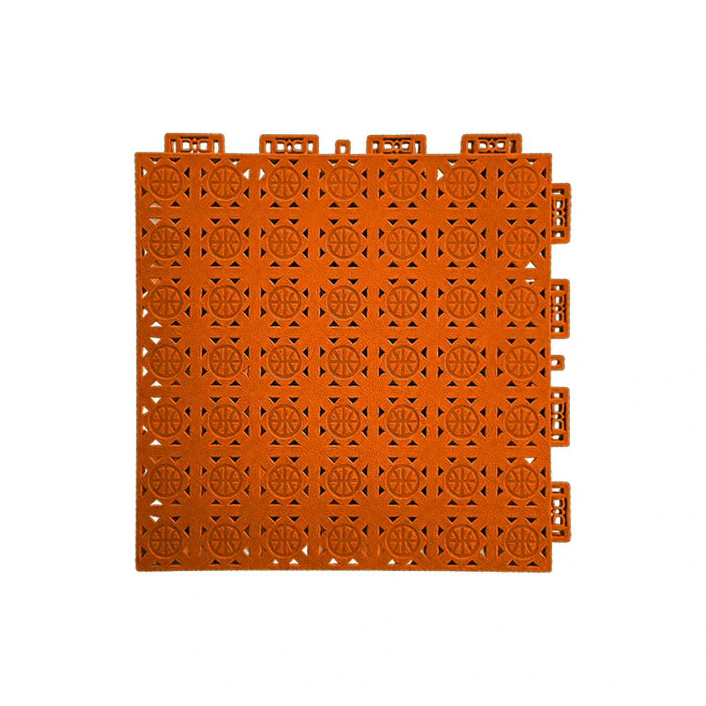 DUNK MASTER Interlocking Sports Floor Tiles - Anti-Slip Shock Absorbing Modular Court Flooring 10/20/30 Square Meters Basketball Court Outdoor Use - Orange